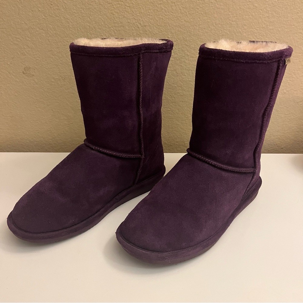 EUC Bearpaw Emma Plum Purple Women’s Size 8 Sheepskin Suede